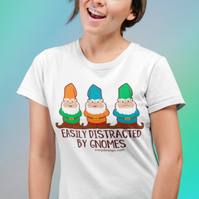 T-shirt Drôle facile distrait par les Gnomes (Créateur téléchargé)
