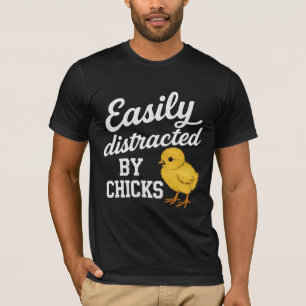 T-shirt Drôle "Facilement Distrait Par Les Poules" Humo Sa