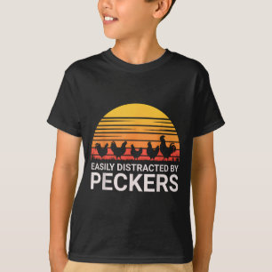 T-shirt drôle Facilement Distrait Poules Amour Agr