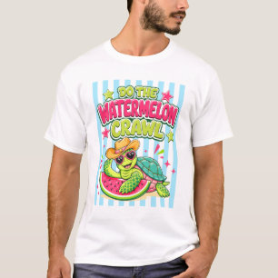 T-shirt Drôle Fais La Tortue Rayée De Pastèque Été