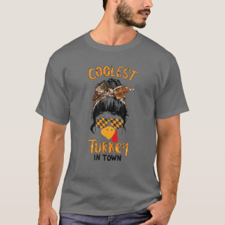 T-shirt Drôle Fait Un Chignon Cool Dinde De La Ville Actio