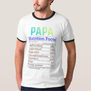 T-shirt drôle Faits Nutrition Papa  