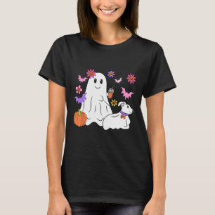 T-shirt Drôle Fantôme Marche Chien Éffrayant Fantôme Hallo
