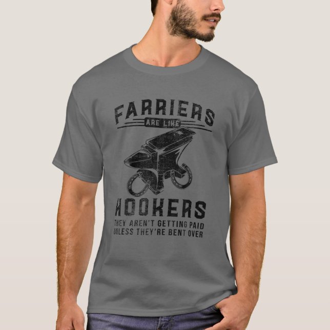 T-shirt Drôle Farrier Hoof Trimming Equine Horse Shoe H (Devant)