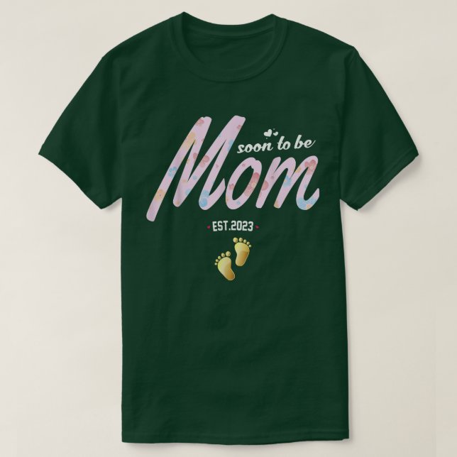 T-shirt Drôle femmes de grossesse Bientôt être maman est 2 (Design devant)