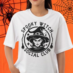 T-shirt Drôle Femmes Halloween Éffrayant Witch Social Club