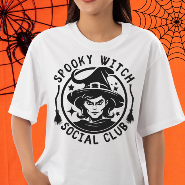 T-shirt Drôle Femmes Halloween Éffrayant Witch Social Club (Créateur téléchargé)