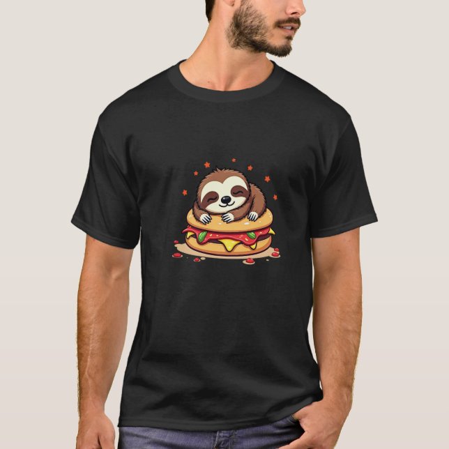 T-shirt Drôle Feny Sloth Pizza Tee - Sloth Lover cadeau, t (Devant)