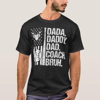 T-shirt Drôle Fête des pères Dada Papa Papa Papa Baseball 