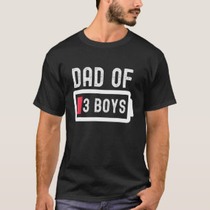 T-shirt Drôle Fête des pères papa de 3 garçons Homme Daddy
