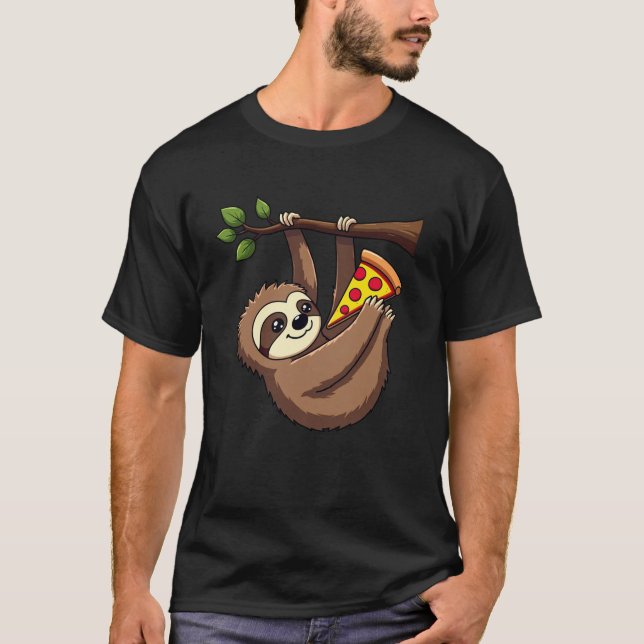 T-shirt Drôle Feth Pizza Tee - Sloth Lover Cadeau (Devant)