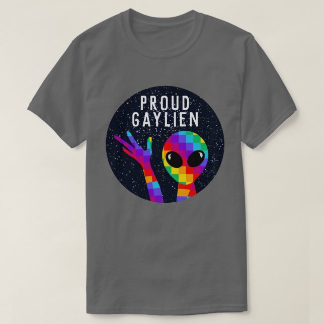 T-shirt Drôle FIER GAYLIEN LGBTQ+ (Design devant)