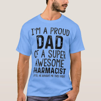 T-shirt Drôle Fier Papa Awesome Pharmacien Fille Papa Gi