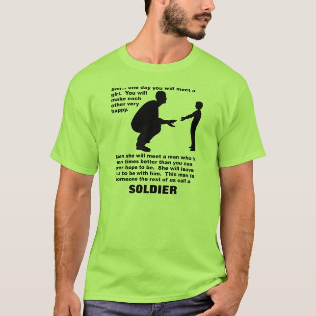 T-Shirt Drôle Fierté de Soldat Conseils Paternels (Devant)
