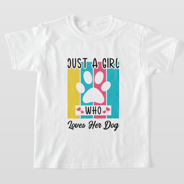 T-shirt Drôle fille juste aime chien (Poser)
