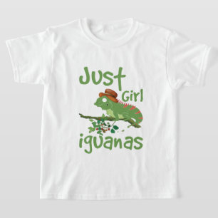 T-shirt drôle fille juste aime iguanes mot art