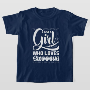 T-shirt drôle fille juste aime nager mot art