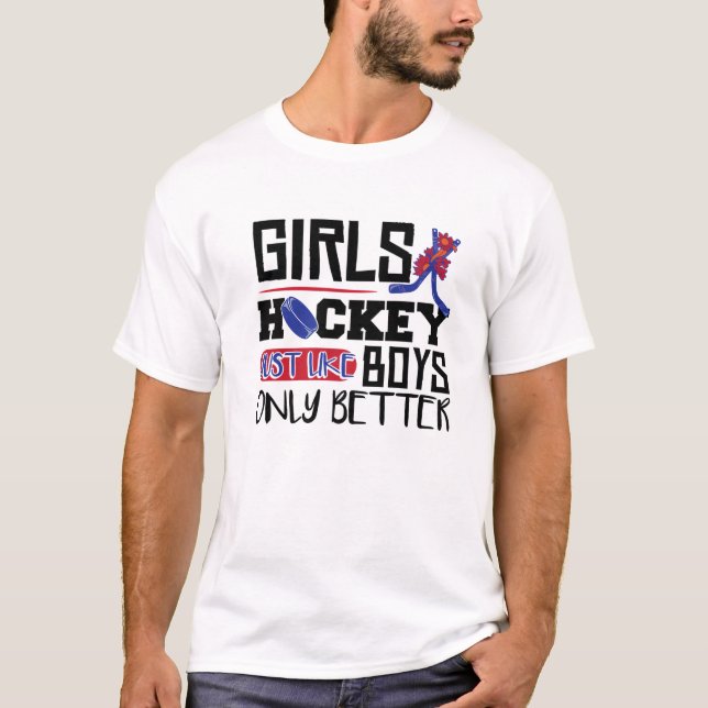 T-shirt Drôle filles de hockey sur glace enfants de hockey (Devant)