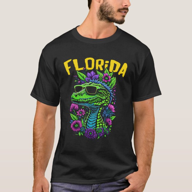 T-shirt Drôle Florida Critère Avec Lunettes De Soleil Cart (Devant)