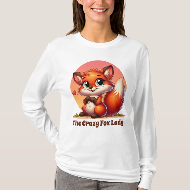 T-shirt Drôle folle dame de renard (Devant)