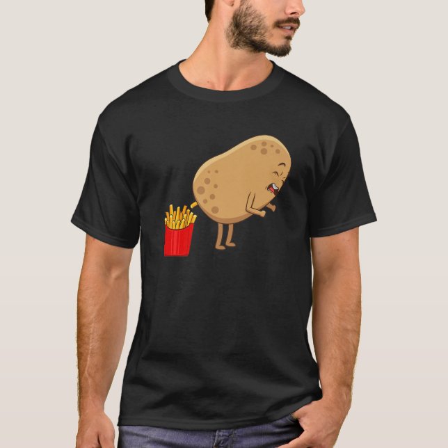 T-shirt Drôle Fries Français Designs Pour Hommes Femmes Po (Devant)
