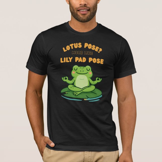 T-shirt Drôle Frog Yoga Cartoon Lotus Lily Poche Conceptio (Devant)
