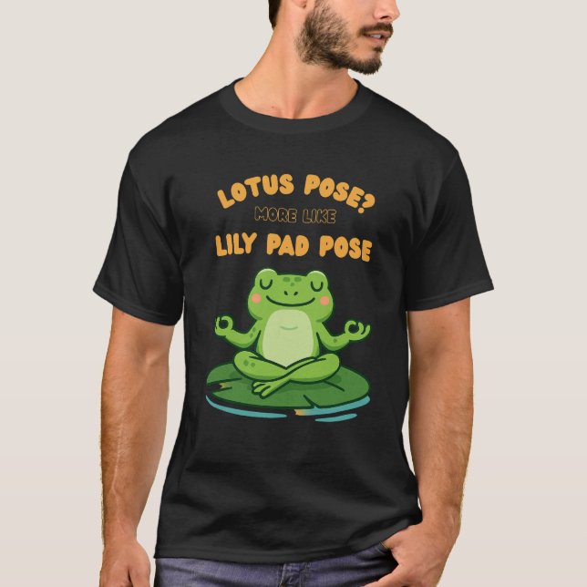 T-shirt Drôle Frog Yoga Cartoon Lotus Lily Poche Conceptio (Devant)