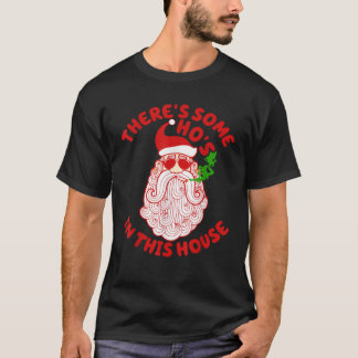 T-shirt Drôle Fumer Weed Père Noël Costume de Noël Hommes 