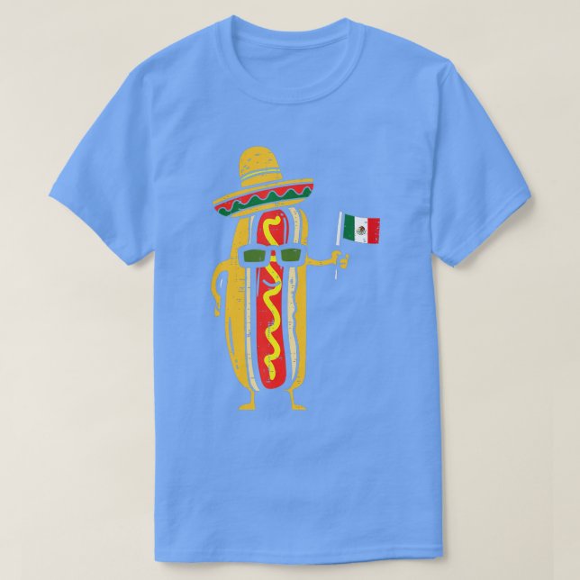 T-shirt Drôle Funny Hotdog Mexicain Drapeau Cinco De Mayo  (Design devant)
