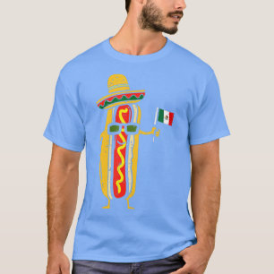 T-shirt Drôle Funny Hotdog Mexicain Drapeau Cinco De Mayo 