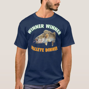 T-shirt Drôle gagnant de pêche WALLEYE DÎNER poisson F
