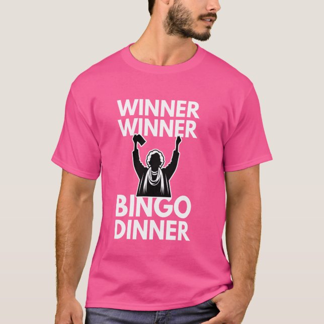 T-shirt Drôle gagnant du jeu de Bingo Conception du dîner  (Devant)
