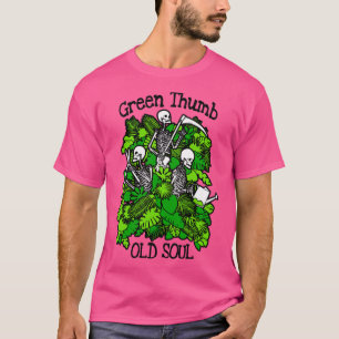 T-shirt Drôle Gardener Squelette Plante Lover Green Thumb 