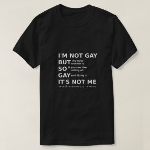 T-shirt Drôle Gay LGBTQ Dire Gay Idée cadeau Texte blanc