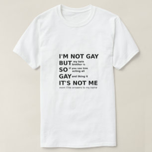 T-shirt Drôle Gay LGBTQ Dire Gay Idée cadeau Texte noir