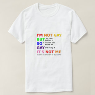 T-shirt Drôle Gay LGBTQ Dit Gay Idée cadeau Black Rainbow