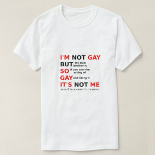 T-shirt Drôle Gay LGBTQ Dit Gay Idée cadeau Black Red