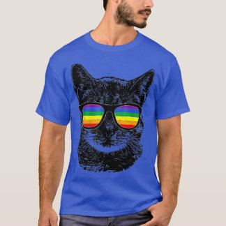 T-shirt Drôle Gay pride de chats LGBT Lunettes de soleil a