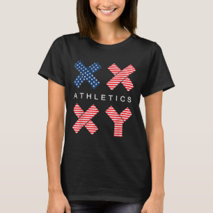 T-shirt Drôle Genre Génétique Drapeau Américain Xx Xy Athl