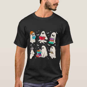 T-shirt Drôle Ghost Livre Lecture Halloween Livres Lover T