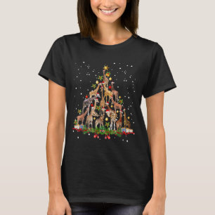 T-shirt Drôle Giraffe Arbre de Noël Ornement Décor Cadeau