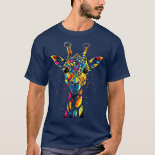 T-shirt Drôle Giraffe Art mignon Colorful Wild Amoureux de