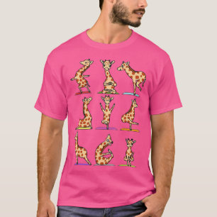 T-shirt Drôle Giraffes Yoga Asana Poses Amateurs de médita