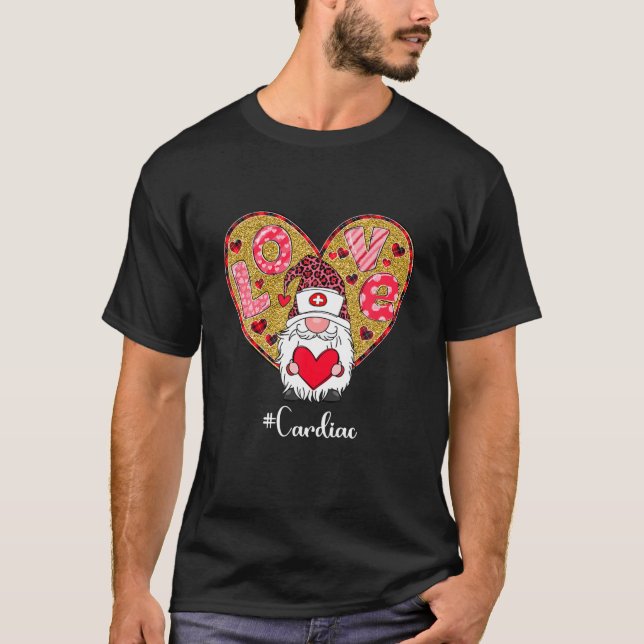 T-shirt Drôle Gnome Holt Coeur Cardiaque Infirmière Cute V (Devant)
