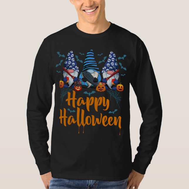 T-shirt Drôle Gnomes d'Halloween, Happy Halloween (Devant)