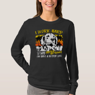 T-shirt Drôle Golden Retriever Chien Retro Vintage Sunset