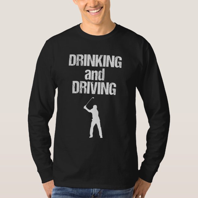 T-shirt Drôle Golf Pour Hommes Bières Boire Golf Cadeau (Devant)