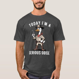 T-shirt Drôle Goose Sheriff Cowboy Oie Sérieuse Occidental