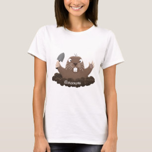 T-shirt Drôle gopher de poche creusant dessin dessin de de