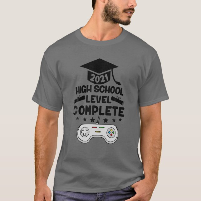 T-shirt Drôle Graduation Senior Gamer Classe De 2021 Gradu (Devant)